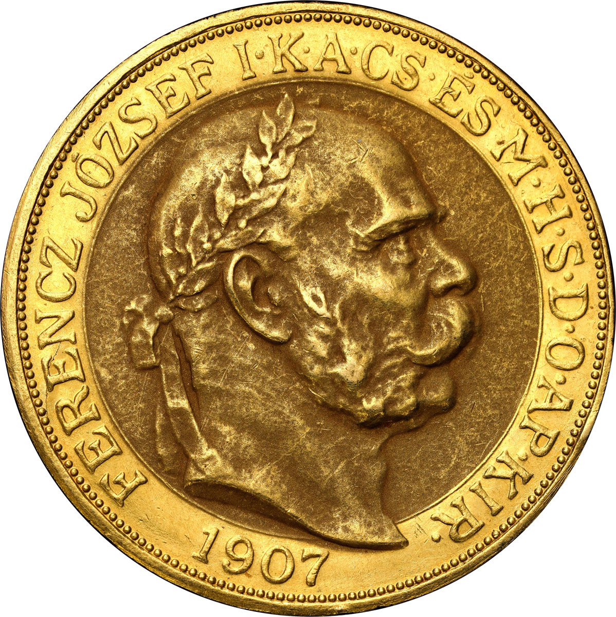 Węgry. Franciszek Józef I (1848–1916). 100 koron 1907 KB, Kremnica